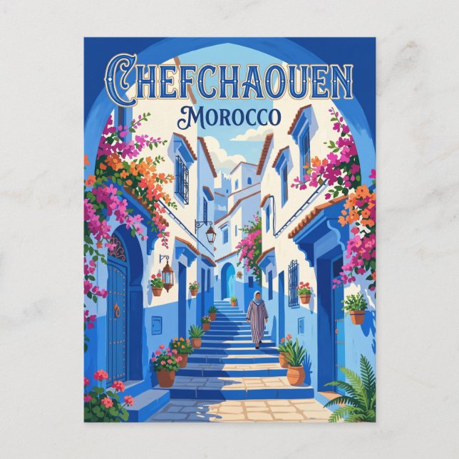 Postal Medina de Chefchaouen Marruecos (Anverso)