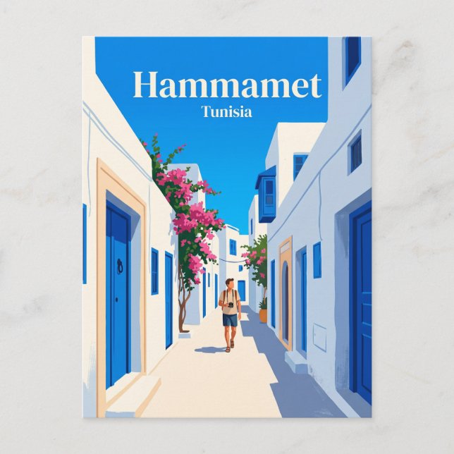 Postal Medina de Hammamet Túnez (Anverso)