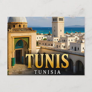 Postal Medina de Túnez y elegancia mediterránea