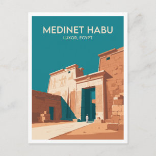 Postal Medinet Habu Luxor Egipto