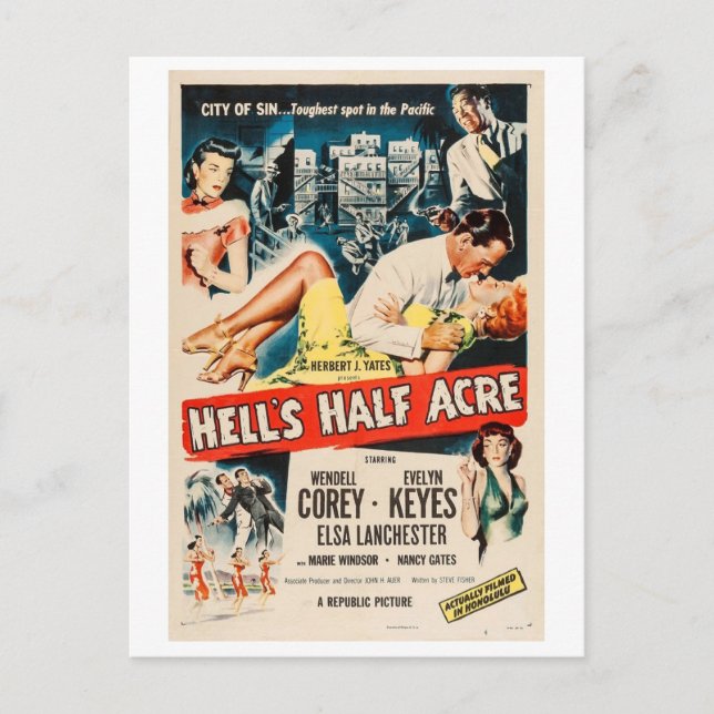 Postal Medio Acre de la película Hell's 1954 (Anverso)