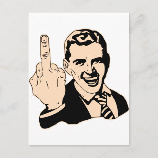Postal Medio Finger Saludo Retro