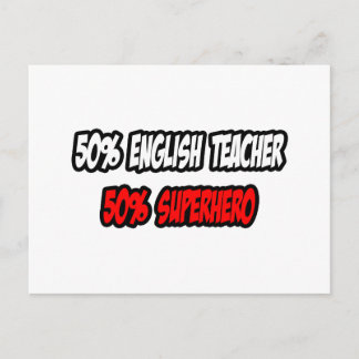 Postal Medio profesor de inglés... mitad superhéroe