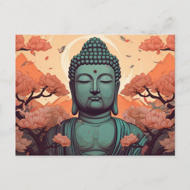 Postal Meditación Buda Arte Espiritual (Anverso)