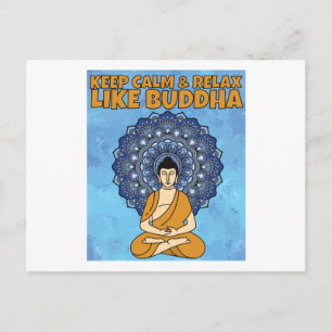 Postal Meditación de Buda Mandala con decir