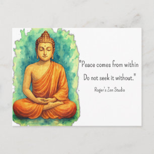 Postal Meditación de Paz Buda Espiritualidad Cuidado Pers
