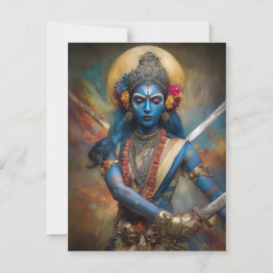 Postal Meditación guerrera de Kali: Pintura de la diosa S