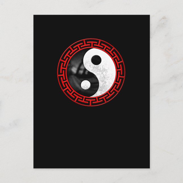 Postal Meditación pacífica de Yin Yang (Anverso)
