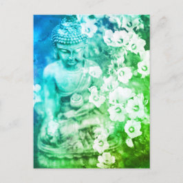 Postal *~* Meditación Zen Buddha Meditar Ombre Floral