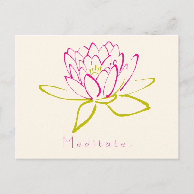 Postal Meditar. Flor de Lotus (Anverso)