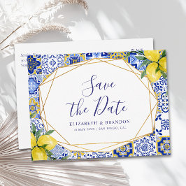 Postal Mediterranean Tile Wedding with Lemons
