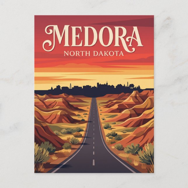 Postal Medora EE. UU. (Anverso)