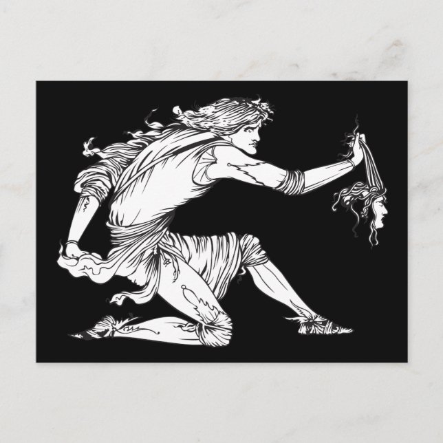 Postal Medusa Aubrey Beardsley (Anverso)