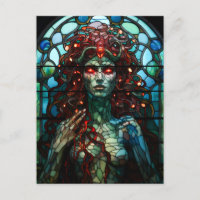Medusa - Estilo Tiffany de la ventana de vidrio ma