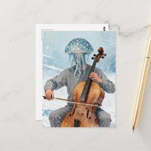 Postal Medusa Manchada Tonta Haciendo Música
