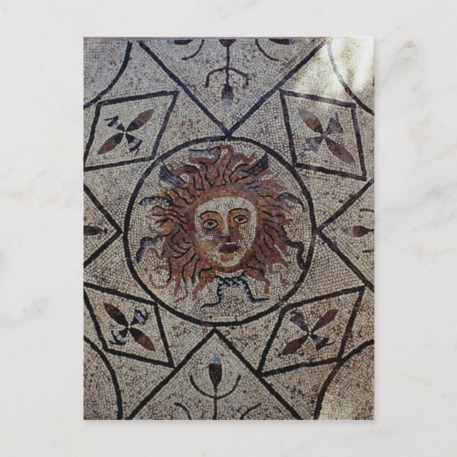 Postal Medusa, mosaico romano de la casa de Orfeo (Anverso)