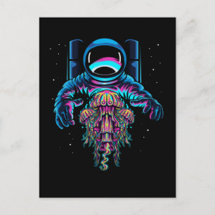 Postal Medusas Astronautas Cosmonauta Colorido