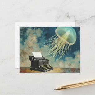 Postal Medusas y una máquina de escribir