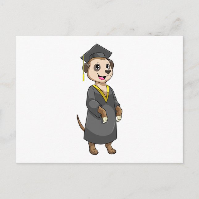 Postal Meerkat como estudiante con Diploma (Anverso)