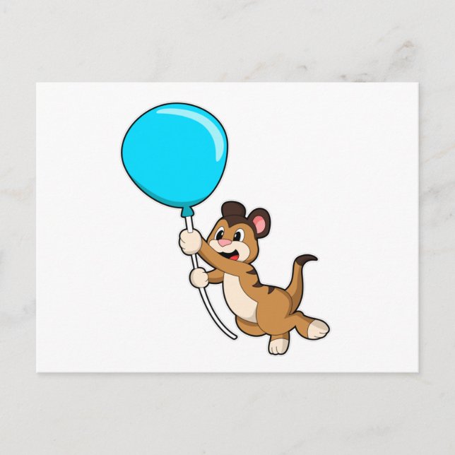 Postal Meerkat con globo (Anverso)