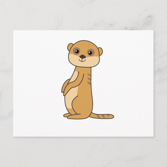Postal Meerkat Dulces Animales Para Niños (Anverso)