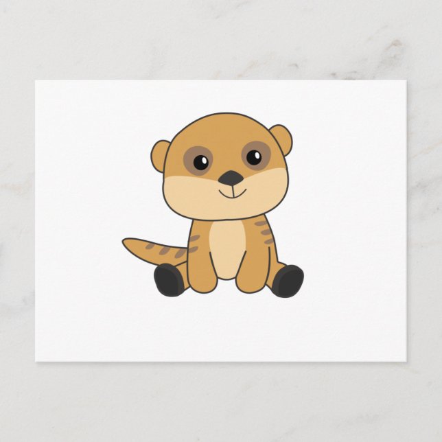 Postal Meerkat Dulces Animales Para Niños (Anverso)