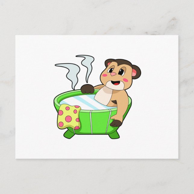 Postal Meerkat en bañarse en bañera (Anverso)