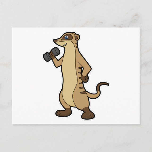 Postal Meerkat en entrenamiento de fuerza con Dumbbell (Anverso)