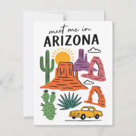 Postal Meet Me In Arizona Desert Cactus Red Rocks