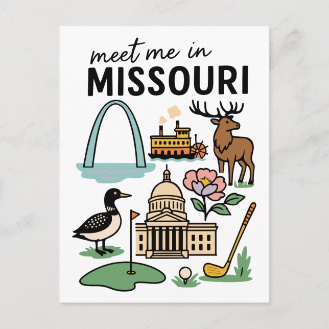 Postal Meet Me In Missouri St. Louis Kansas City Riverboa (Anverso)