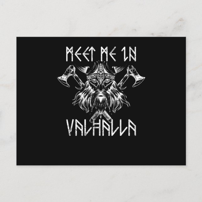 Postal Meet Me In Valhalla Nordic Shirt Runes Vikings (Anverso)