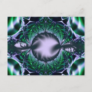 Postal Meg   Arte fractal verde y azul