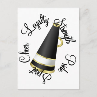 Postal Megaphone Cheer en negro