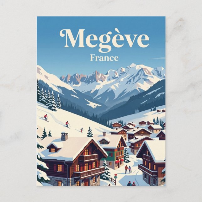 Postal Megève, Francia (Anverso)