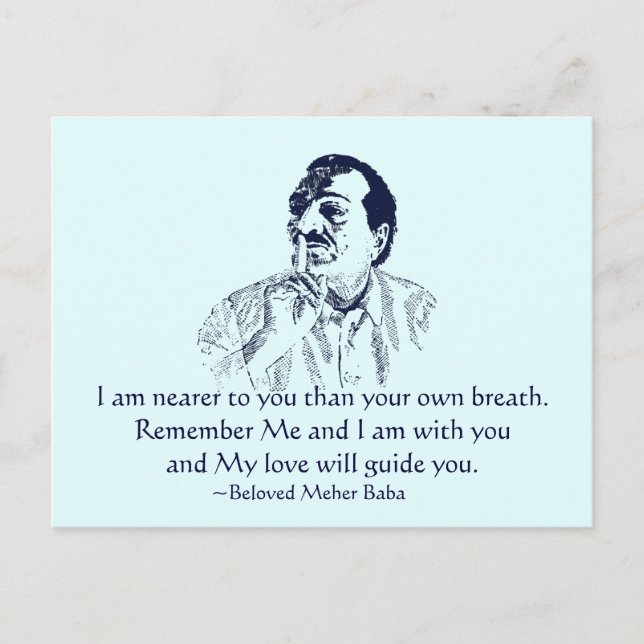 Postal Meher Baba Me Recuerda La Postcard (Anverso)