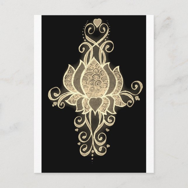 Postal mehndi dorado (Anverso)