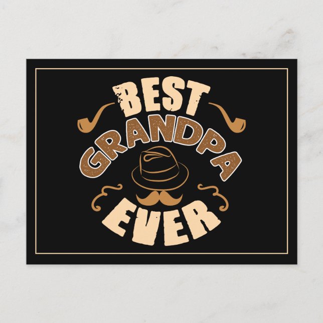 Postal Mejor Abuelo de la Historia - Gorra y Ilustracion  (Anverso)