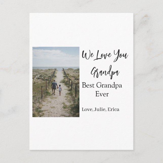 Postal mejor abuelo siempre abuelos foto regalos clásicos (Anverso)