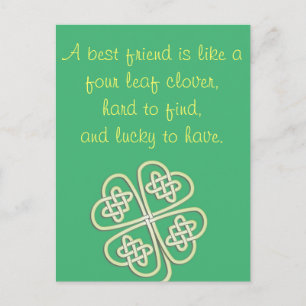 Postal Mejor Amigo Cuatro Leaf Clover Postcard