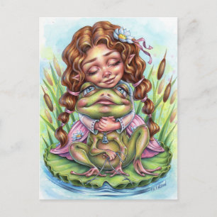 Postal Mejor amigo de Froggy postcard Elf Fairy Princess