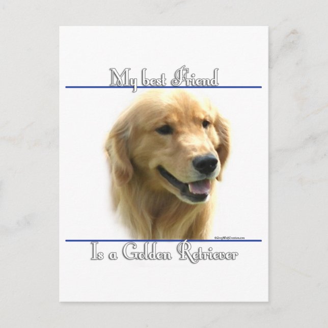 Postal Mejor Amigo de Golden Retriever 2 (Anverso)
