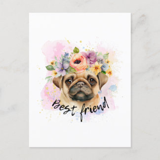 Postal Mejor cachorro de amigos para perros y amantes de