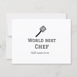 Postal Mejor chef del mundo añadir nombre de la cocina de