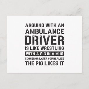 Postal Mejor Conductor de Ambulancia Funny Paramédico de