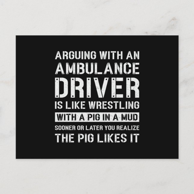 Postal Mejor Conductor de Ambulancia Paramédico Emergenci (Anverso)