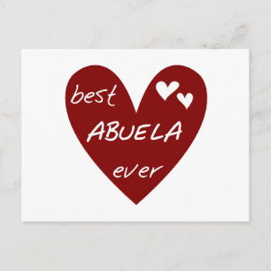 Postal Mejor Corazón Rojo Abuela Jamás Camisetas y Regalo