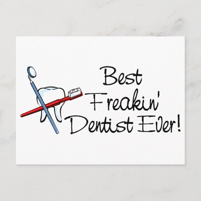 Postal Mejor Dentista Freakin (Anverso)