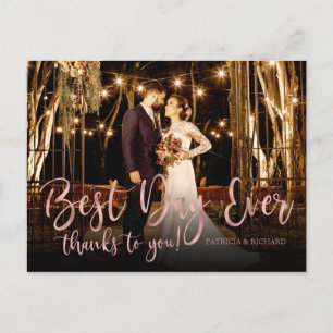 Postal Mejor Día De Todos Escritura Linda Foto Boda Agrad