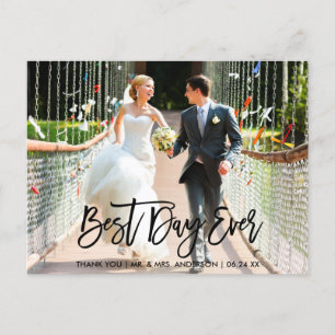 Postal Mejor Día Guión Pincel Boda Gracias B