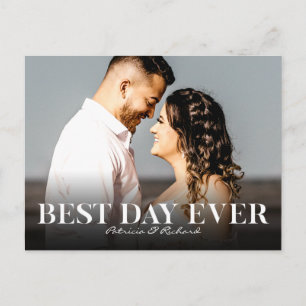 Postal Mejor Día Siempre Simple Boda Gracias Foto